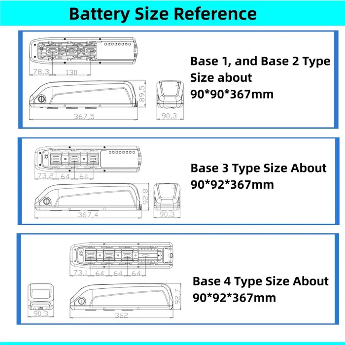 24v 36v 48v 52v Hailong Electric Bike Bicycle batteries 10ah 10.4ah 11.6ah 12ah 13ah 14ah 15ah 16ah 17ah 17.5ah Ebike Battery