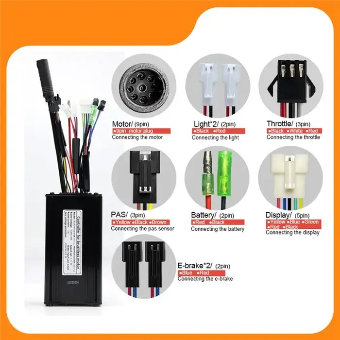 Contrôleur à onde sinusoïdale 36V 48V 52V 26A KT KT-26A pour vélo électrique