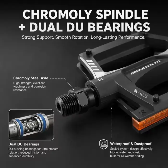Pédales plates de vélo antidérapantes avec double roulement étanche pour VTT et route haute performance en robuste pour terrain accidenté