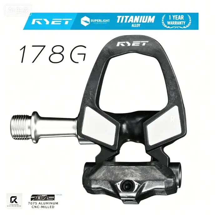 Pédales de route en carbone RYET 178g, ultralégères, axe en titane CNC, roulements DU+3, 6 roulement