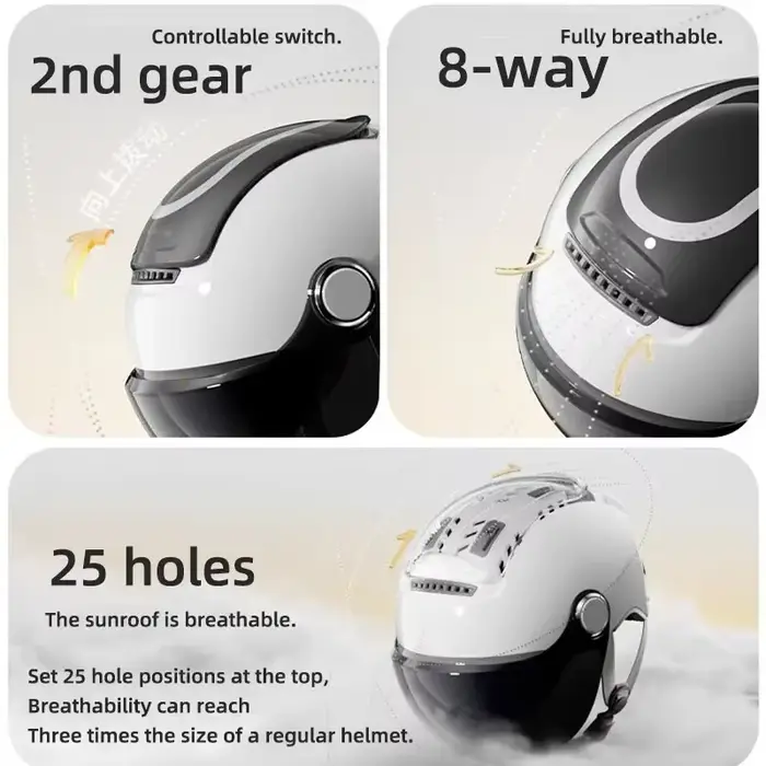 BIBEE 2.0 vélo électrique moto casque été respirant Jet Scooter demi-casques hommes femmes double lentilles 3/4 casques à visage ouvert