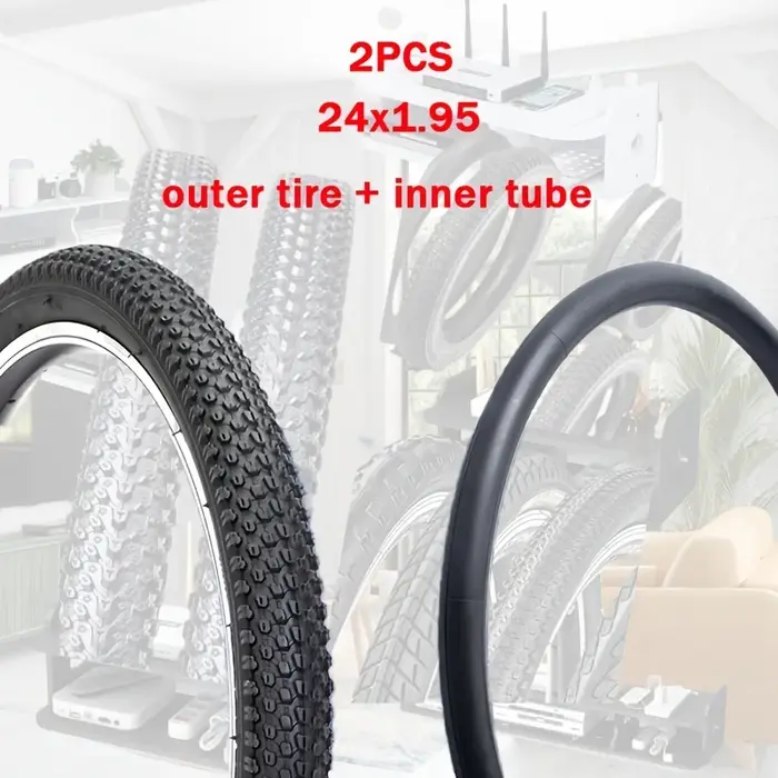 Pneu de vélo de montagne 24 26 pouces + 1 chambre à air