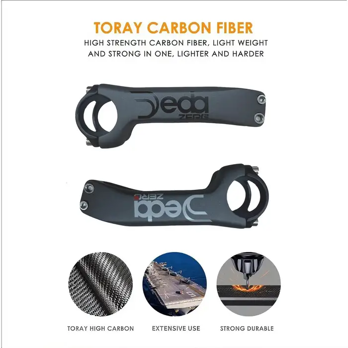Nouveau logo JEDA noir/blanc 6 ° /17 ° Tige de vélo coudée 31.8 * 70-130mm pour VTT et vélo de route, en carbone intégral T1000, Pièces de vélo