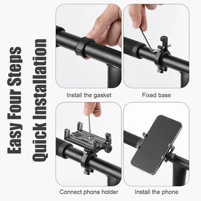Support de téléphone portable en alliage d'aluminium pour vélo électrique