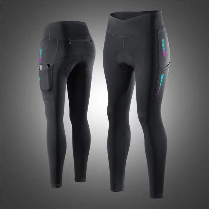 WOSAWE femmes pantalons de cyclisme coupe-vent rembourré pantalons longs hiver vtt vélo collants pan