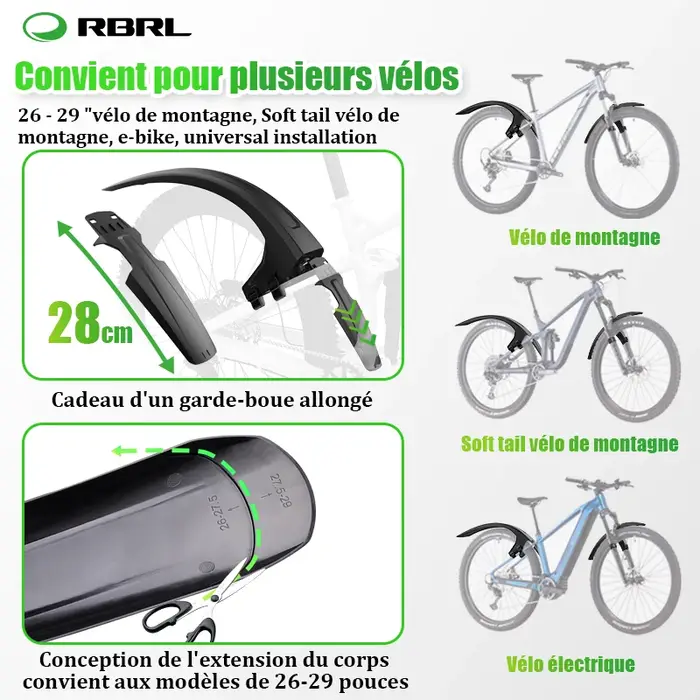 RBRL garde-boue vtt couverture complète