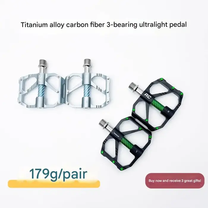 Pédales de vélo de route en alliage de titane et Fiber de carbone
