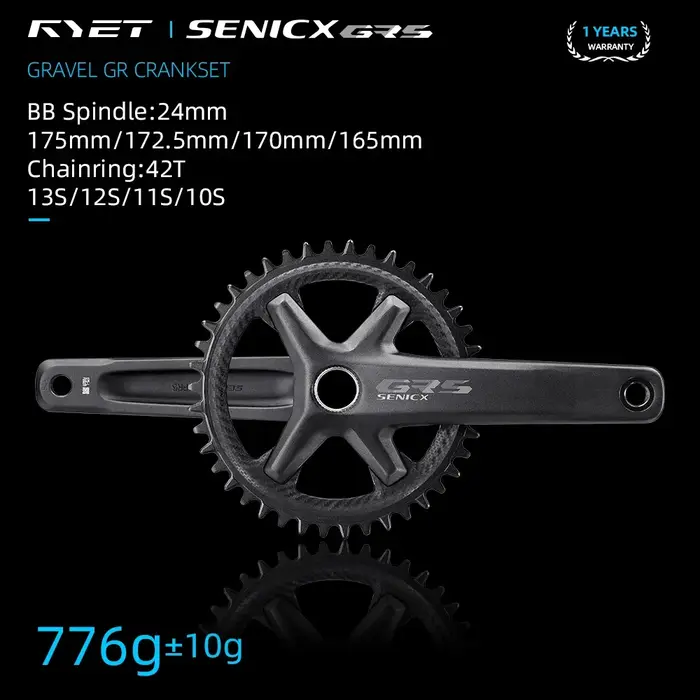RYET Senicx gravier vélo péritelles 24mm broche 165/170/172.5/175MM