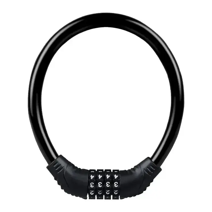 Cadenas de vélo à combinaison à 4 chiffres sans clé, mini cadenas de sécurité à câble en acier rond