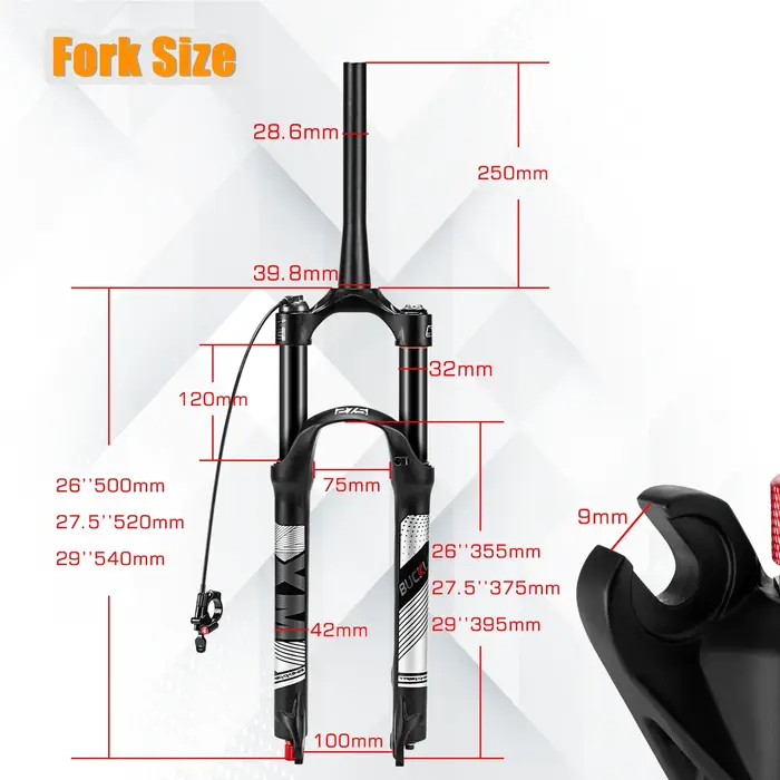 BUCKLOS fourche de vélo 26/27