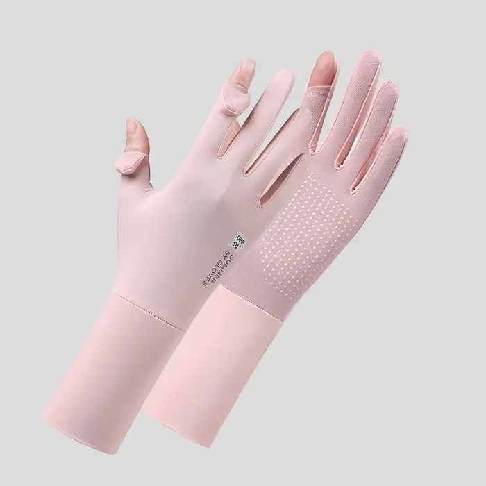 Gants de cyclisme pour femmes en soie glacée, protection UV, conduite, manches longues, écran tactil