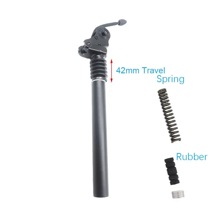 Tige de selle à suspension amortissante en alliage d'aluminium pour vélo électrique VAE VTT et vélo pliant avec amortissement de chocs et 20 coloris
