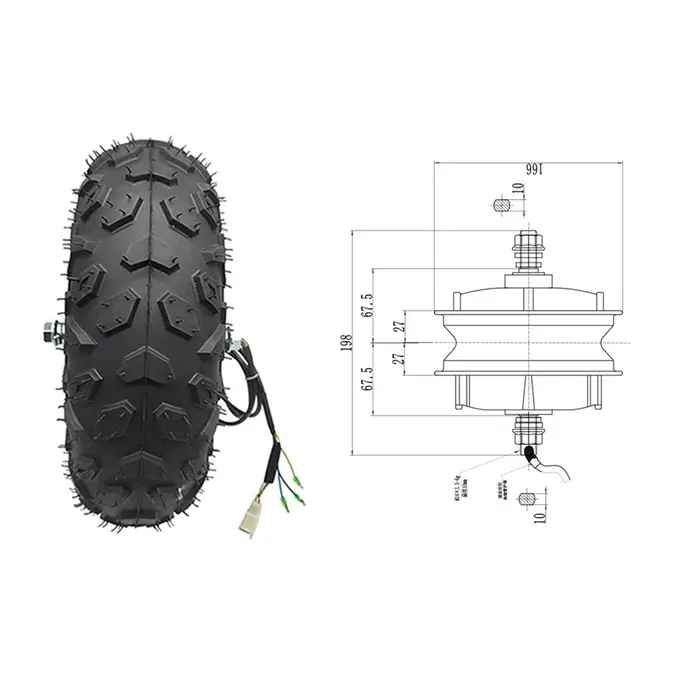 Moteur de brouette électrique tout Terrain 24V 36V 48V 350W 500W