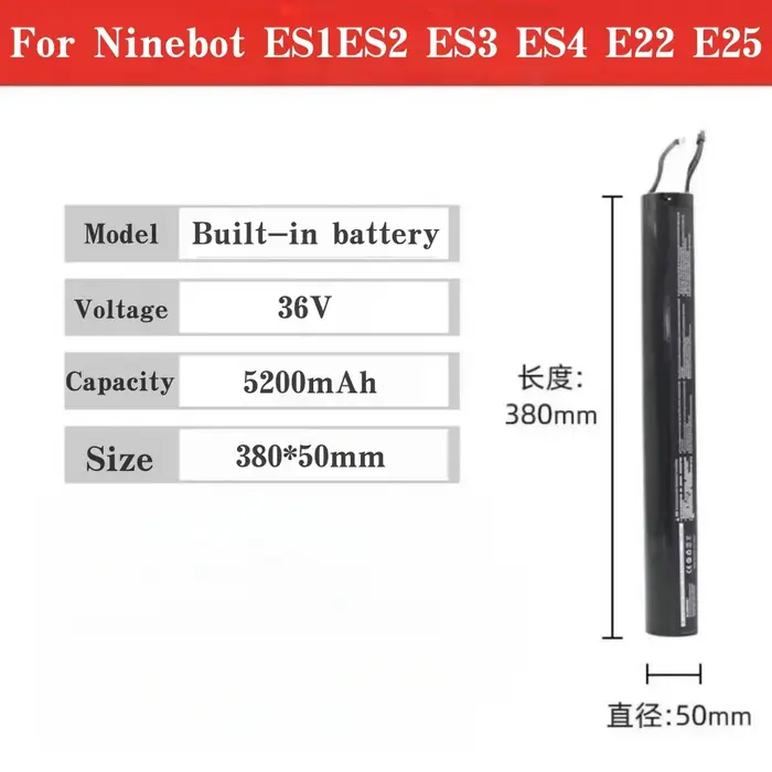 Batterie neuve 100% pour trottinette Ninebot Segway Es1 / ES2 / Es3 / Es4, compatible 36V 5200mAh