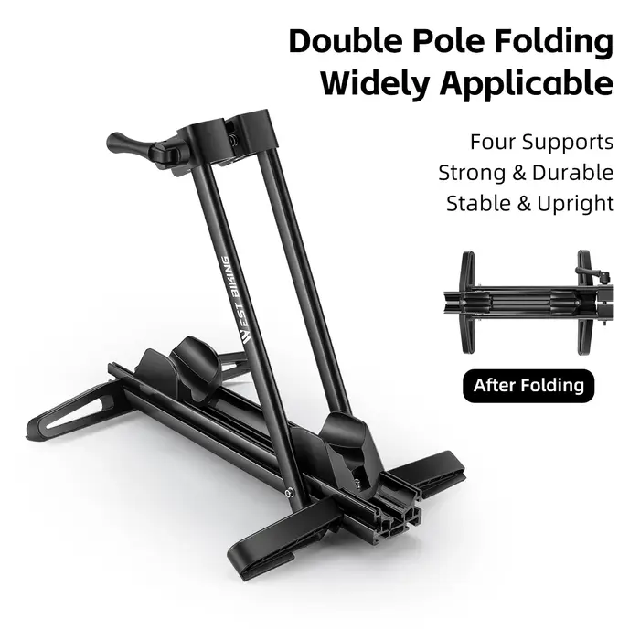 Support de stationnement pour vélo à double poteau WEST BIKING, pliable, pour intérieur, pour vélos
