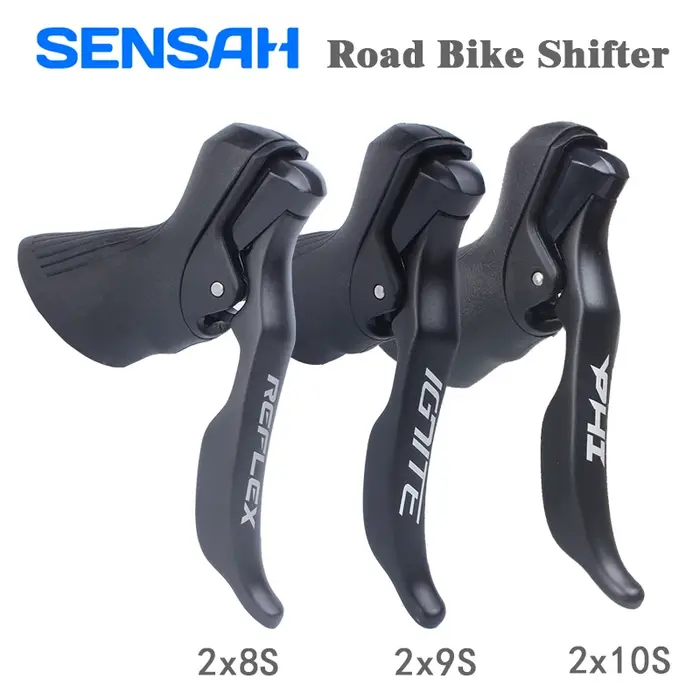 Manettes de vitesse pour vélo de route en alliage compatible Shimano 8S 9S 10S avec mécanisme de verrouillage et capot antidérapant pour 20 vitesses