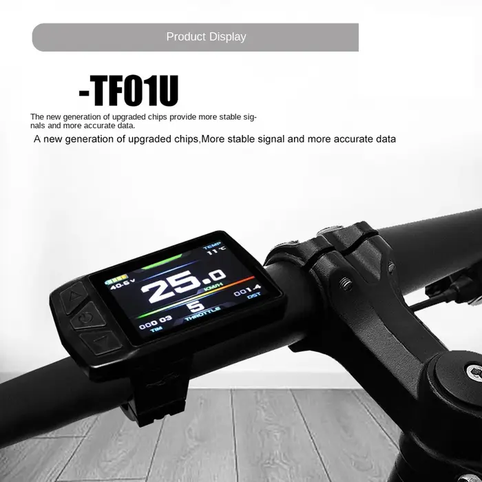 Ebike affichage pour KT TF01U 24V 36V 48V Intelligent coloré LCD compteur étanche Joint vélo électrique