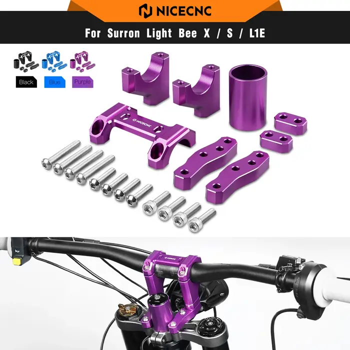 Support de montage de rehausseur de guidon en aluminium 6061 usiné CNC pour Surron Light Bee X S L1E et Segway X160 X260 vélo de saleté électrique confort et stabilité
