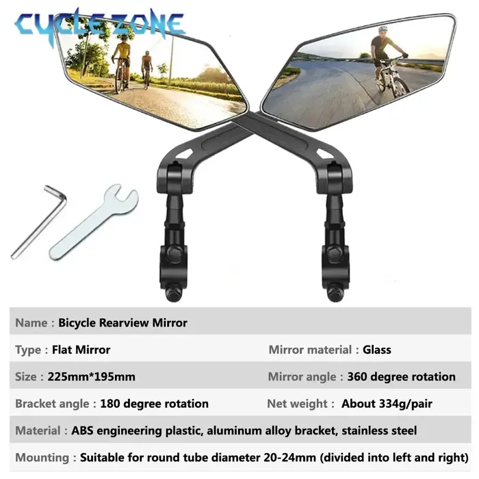 Rétroviseurs de guidon de vélo universels grand Angle 360 rotatif rétroviseur