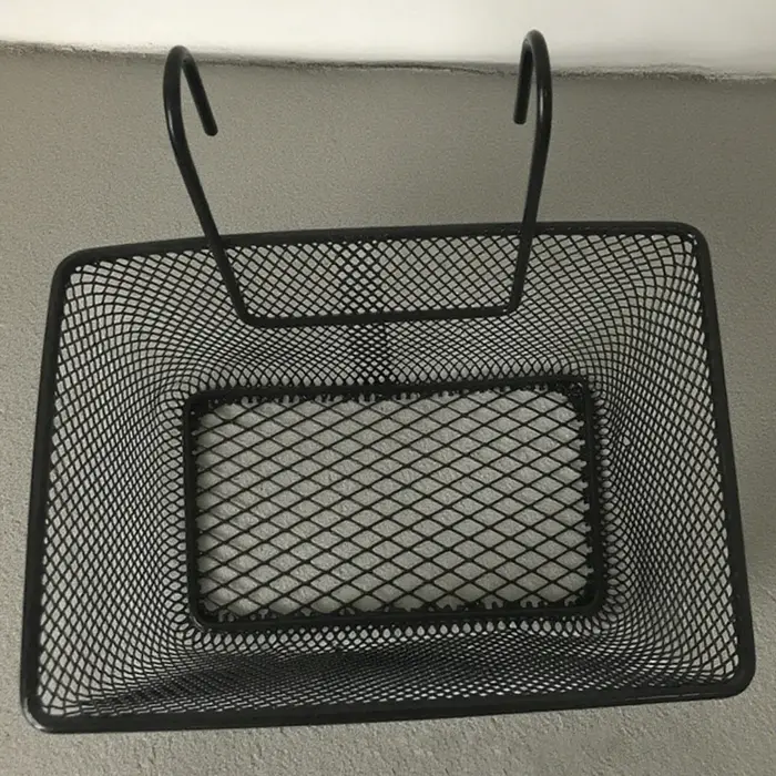 Panier avant de vélo avec crochet en fil métallique robuste