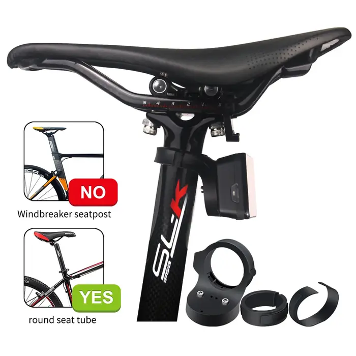 Support de feu arrière de vélo, Support de tige de selle pour vtt, Support de cyclisme pour Garmin V