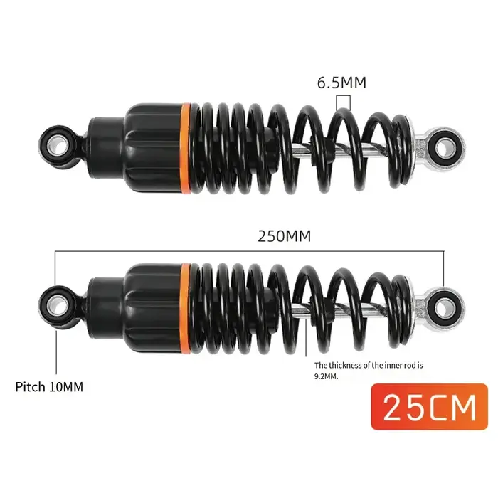 1 paire d'amortisseurs de vélo électrique 25/27/29/31cm, amortisseur arrière assisté par ressort en 