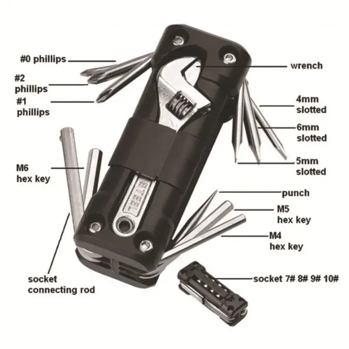 Outil multifonctionnel combiné, outil pour le camping en plein air, pour vélo et moto