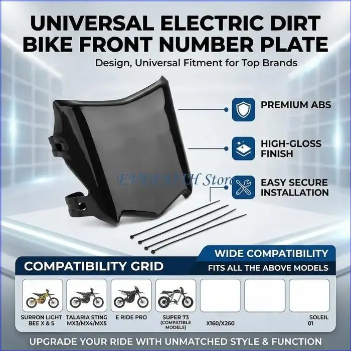 Plaque d'immatriculation vélo électrique 124B