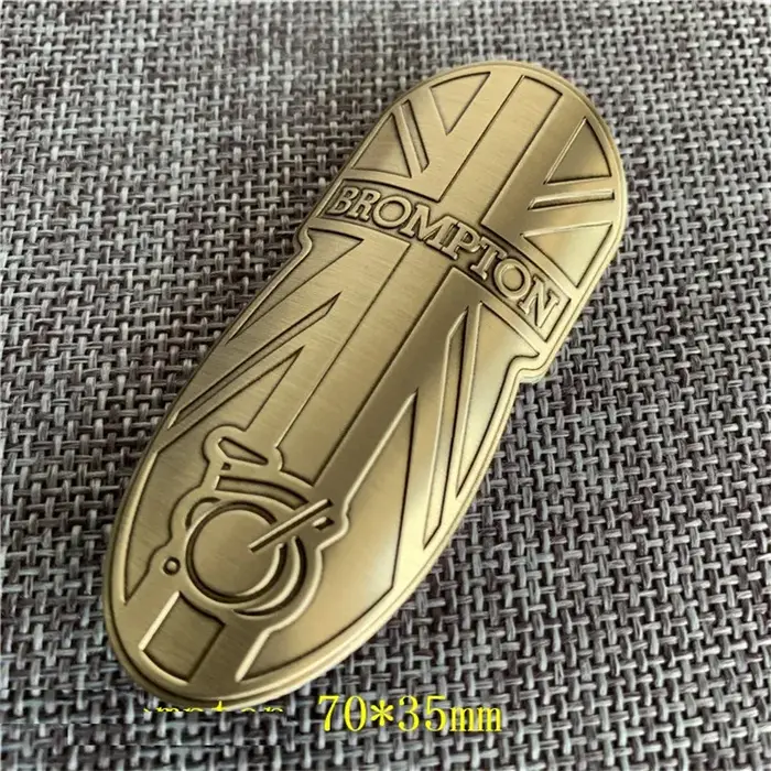 Autocollants Logo pour vélo pliant Brompton, en alliage d'aluminium, accessoires décoratifs