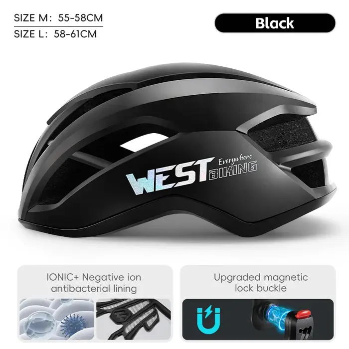WEST BIKING casque de cyclisme intégré aérodynamique respirant casque de vélo boucle de verrouillage