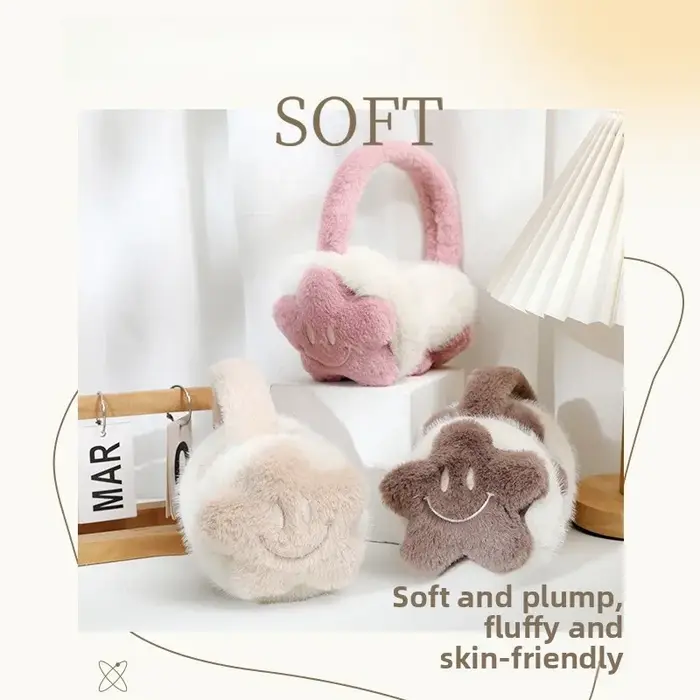 Cache-oreilles pliables en peluche chaude pour le cyclisme en plein air équitation étudiant couvre-oreilles chauffe-oreilles hiver automne Style de dessin animé mignon