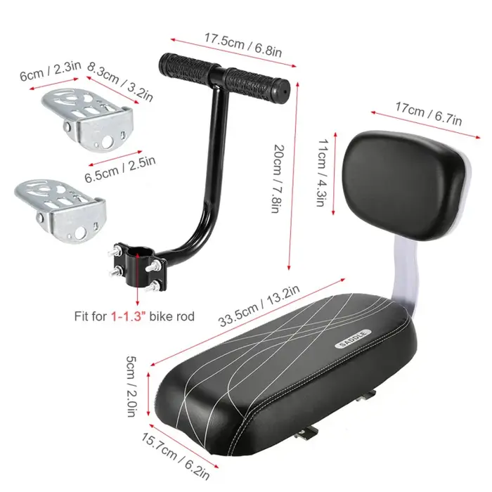 Siège arrière de vélo en cuir PU