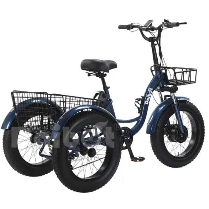 Tricycle électrique rose à gros pneus