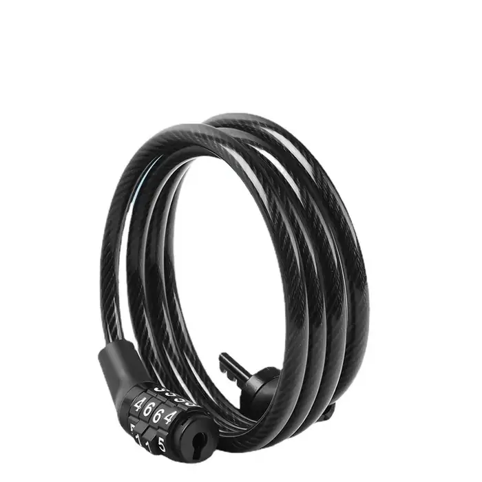Serrure antivol à code à 4 chiffres pour vélo, accessoire de sécurité avec câble en acier