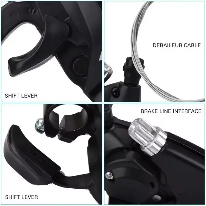 Leviers de frein avec câble de changement de vitesse pour vélo