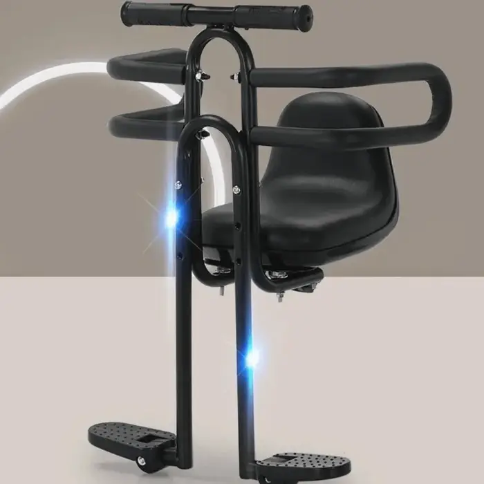 Siège enfant avant pour vélo VTT avec accoudoirs et pédales, réglable et rembourré ‌ Siège auto pour enfant Porte-bébé