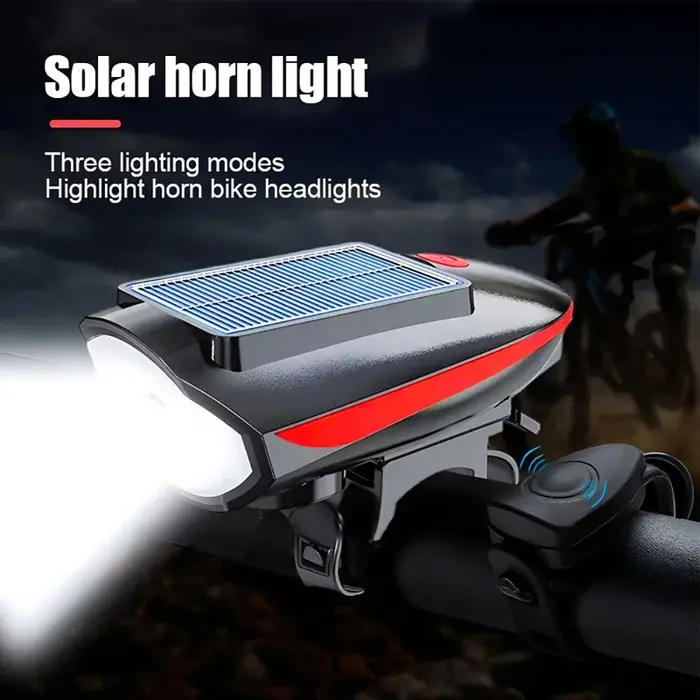 Lumière solaire de vélo avec klaxon LED