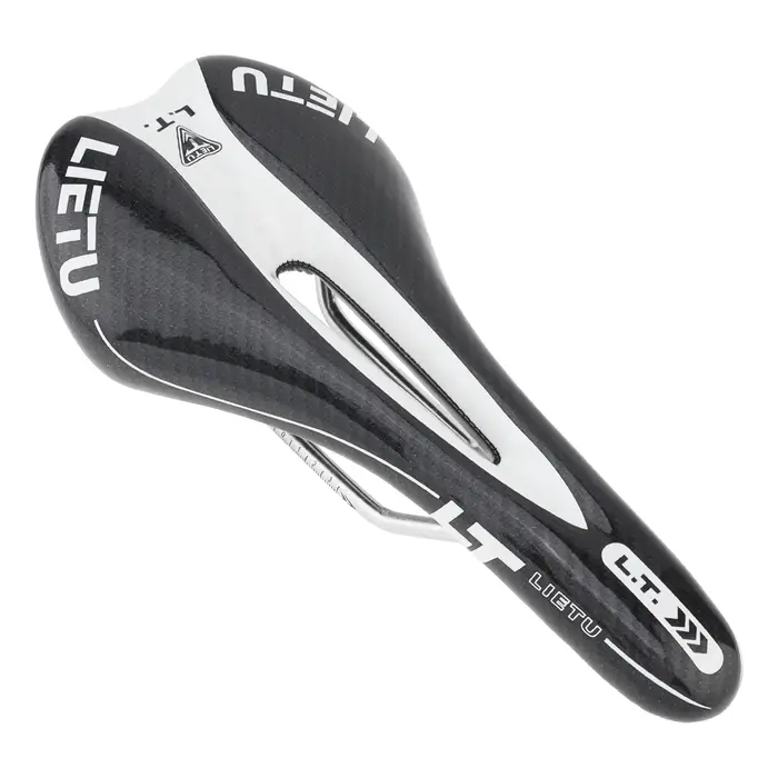 Selle de vélo VTT et route LIETU tissage 3K simili cuir design creux ergonomique pour homme confort durable rouge bleu kaki blanc