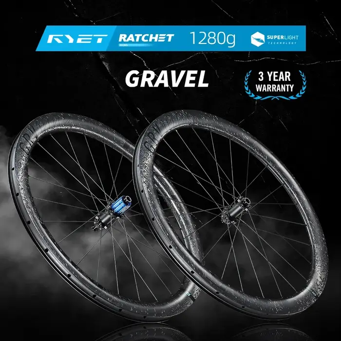 Jeu de roues en carbone RYET 1280g pour gravier