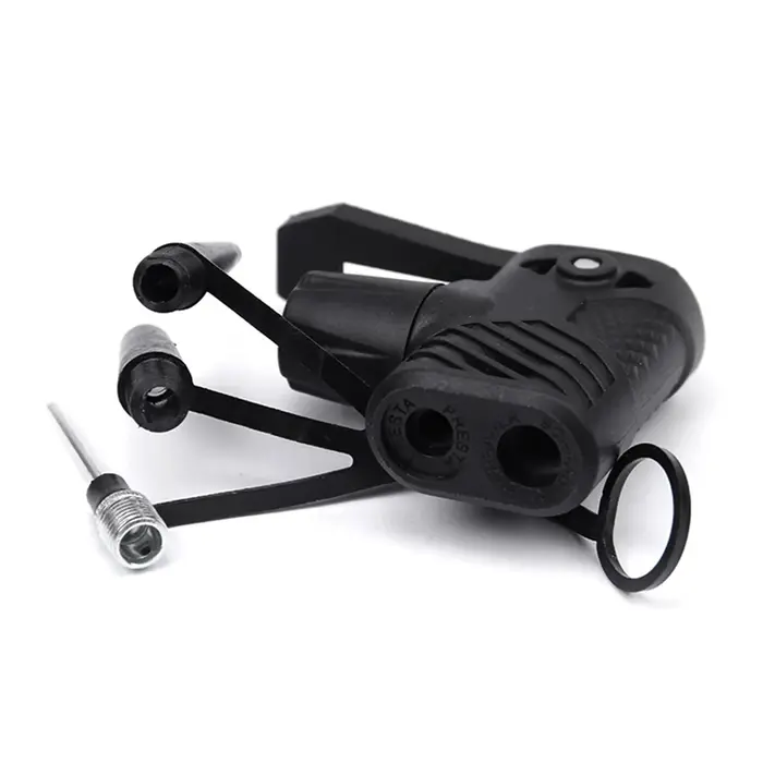 Pompe à air portable pour vélo, gonfleur avec buse, adaptateur pour touriste