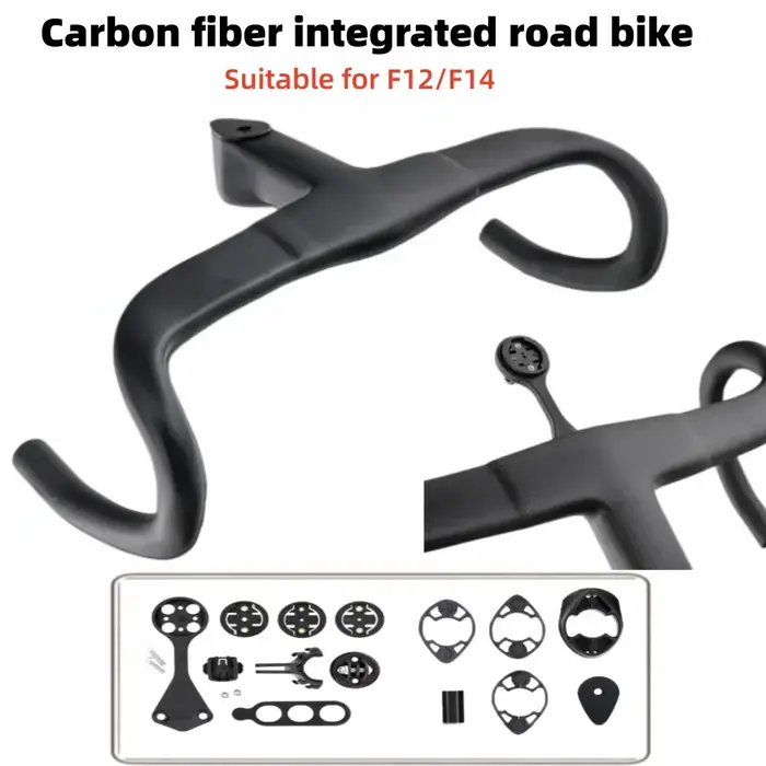 Poignée de vélo de route intégrée en carbone intégral avec câblage interne complet
