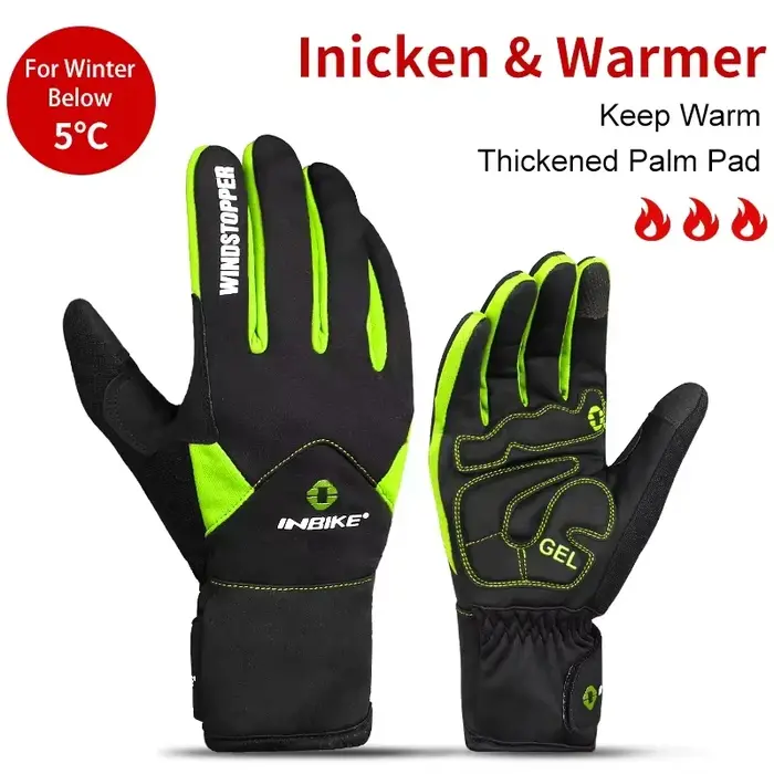 INBIKE hiver gants de cyclisme pour hommes femmes chaud polaire gant de vélo pour l'équitation