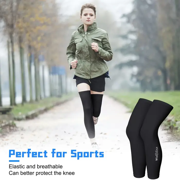 Jambières de cyclisme, manches longues thermiques, manchon de Compression de jambe complète, extensible à haute élasticité, adapté à la course à pied et au cyclisme