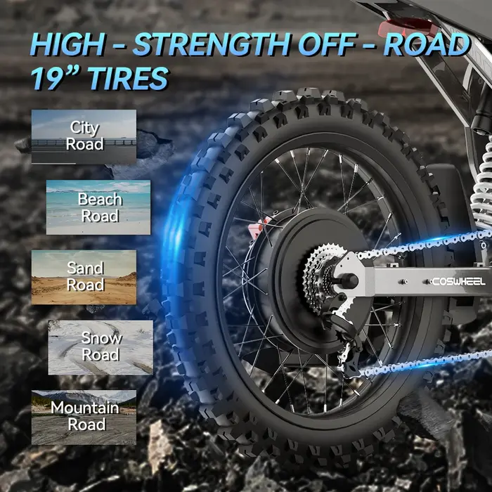 COSWHEEL R19 Readygo Moto électrique tout-terrain haute puissance 6000W Vélo