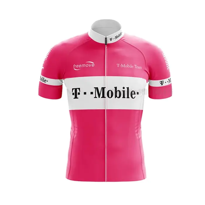 Ensemble de cyclisme rétro pour homme, maillot à manches courtes, short à bretelles rose, kit de cyc