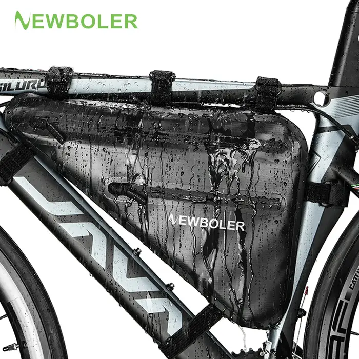 NEWBOLER sac de vélo étanche à la pluie grande capacité vtt vélo de route cadre sac Triangle pochett