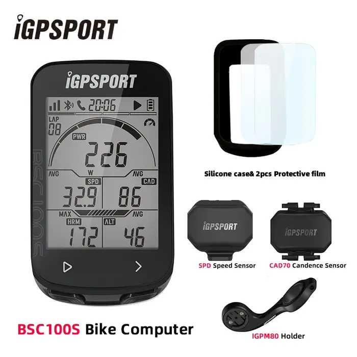 IGPSPORT BCS100S ordinateur de vélo BLE ANT + 2.6 pouces IPX7 type-c 40H autonomie de la batterie rétro-éclairage