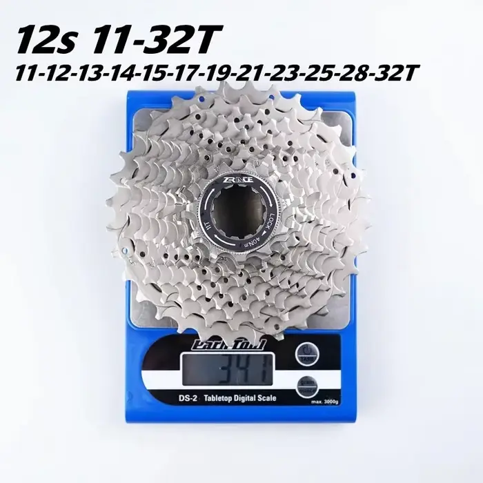 Cassette de vélo de route ZRACE 12 vitesses en acier et alliage d'aluminium pour transmission fluide sur route avec rapports 11-34T
