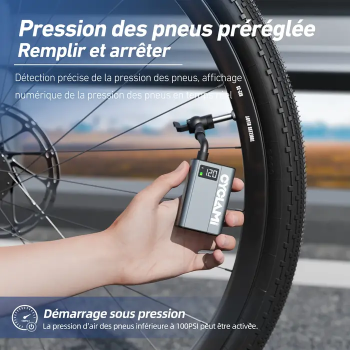 Pompe électrique portable en alliage d'aluminium pour vélo