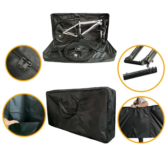Sac de transport pliable pour vélos pliants de 26-27 pouces, sac de voyage pratique pour vélos, pour transport en voiture, en avion